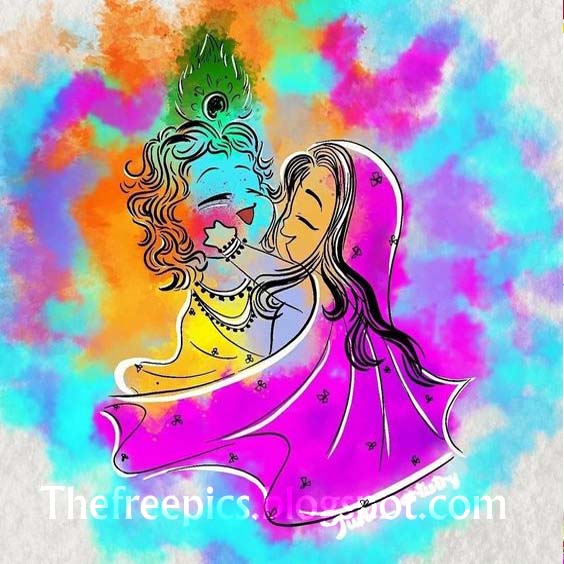 radha krishna happy holi images