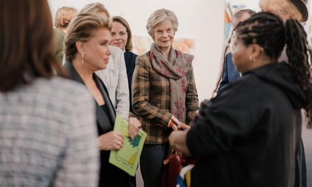 Grand Duchess Maria Teresa of Luxembourg and Princess Marie-Astrid visited the Bazar am Zelt in the Fondation Chome