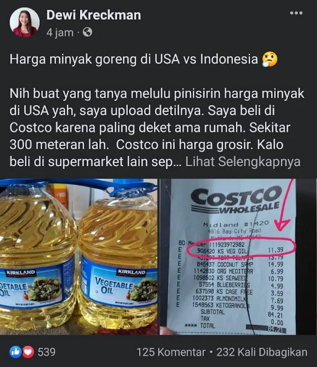 Nih buat yang tanya melulu pinisirin harga minyak di USA yah KAGET...!! Perbandingan Harga Minyak Goreng di USA vs Indonesia 🤔