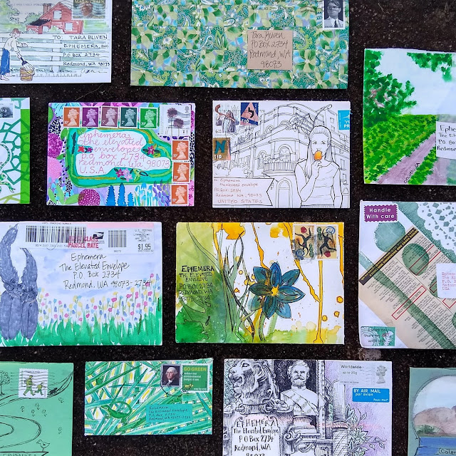 A collection of mail art