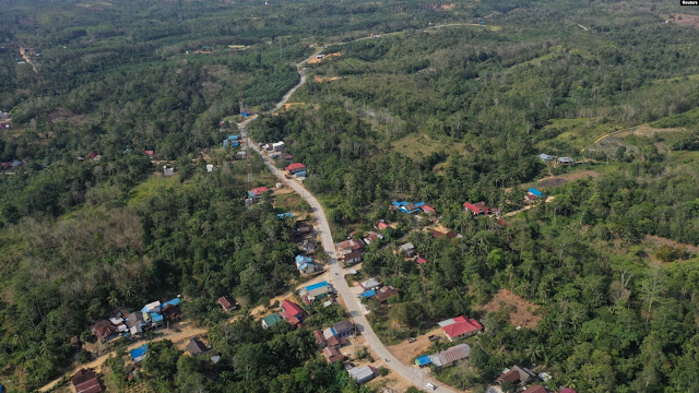 Pemandangan kecamatan Sepaku di Kabupaten Penajam Paser Utara, Kalimantan Timur