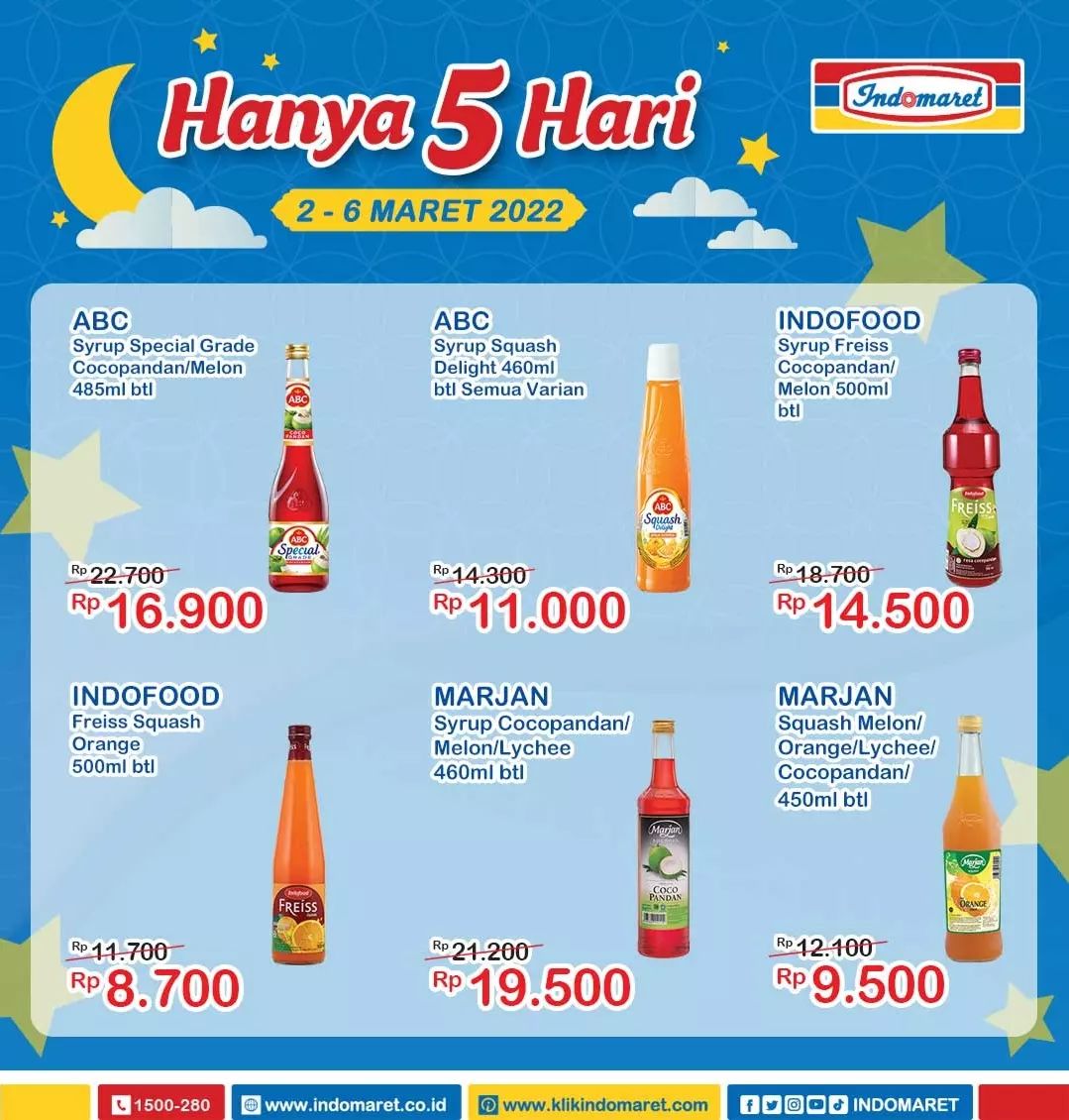 Marjan Hanya 5 Ribu, ABC Squash 11 Ribu di Katalog Promo 5 Hari Indomaret (s.d 6 Maret 2022)