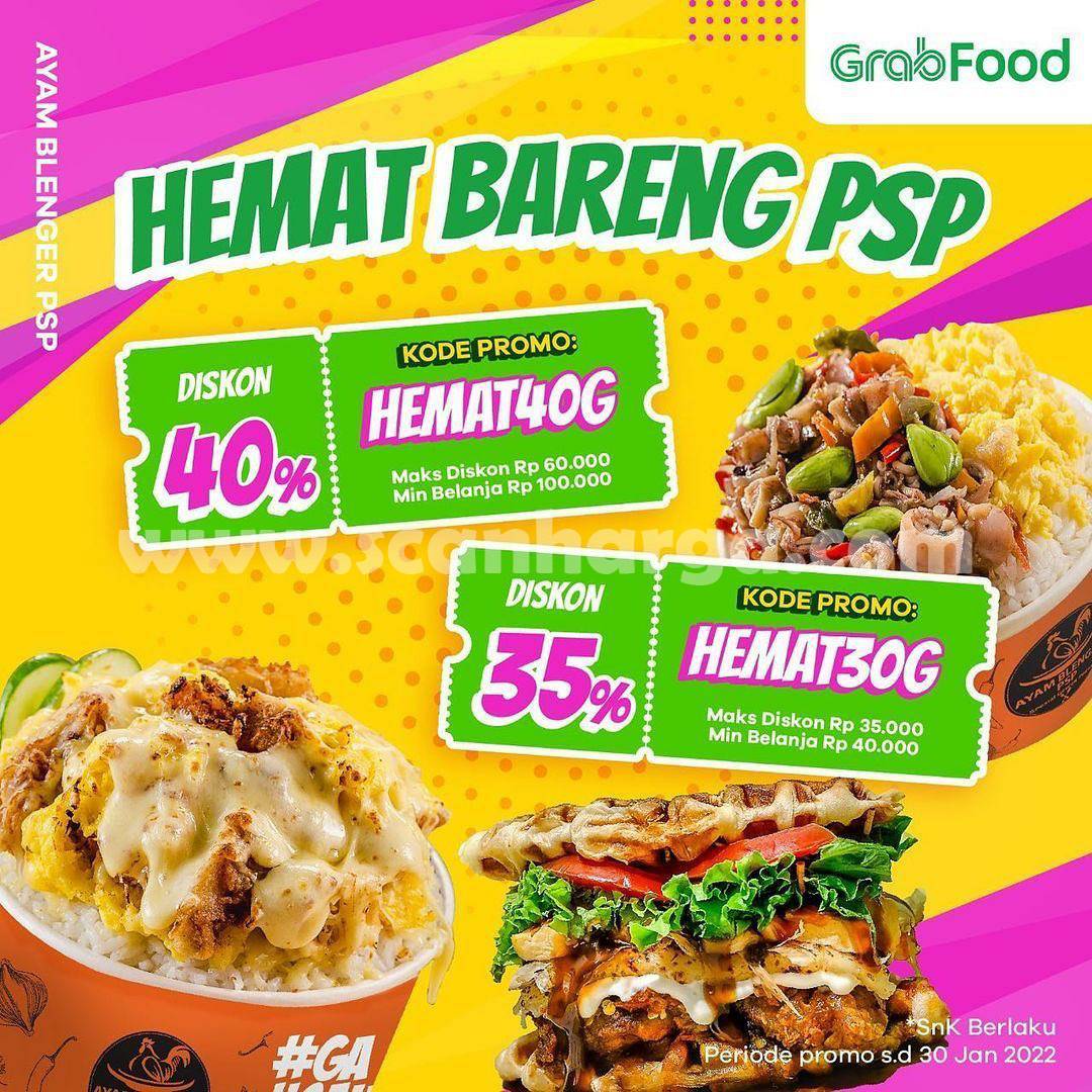 Promo Ayam Blenger PSP Diskon hingga 40% via Grabfood