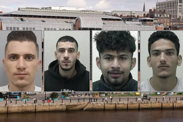 Pictured L-R: Huzaefa Alaboud, Omar Badreddin, Hamoud Al-Soaimi and Mohamad Badreddin who have been convicted of sexual assaults following investigation into child sexual abuse (Image: Northumbria Police)