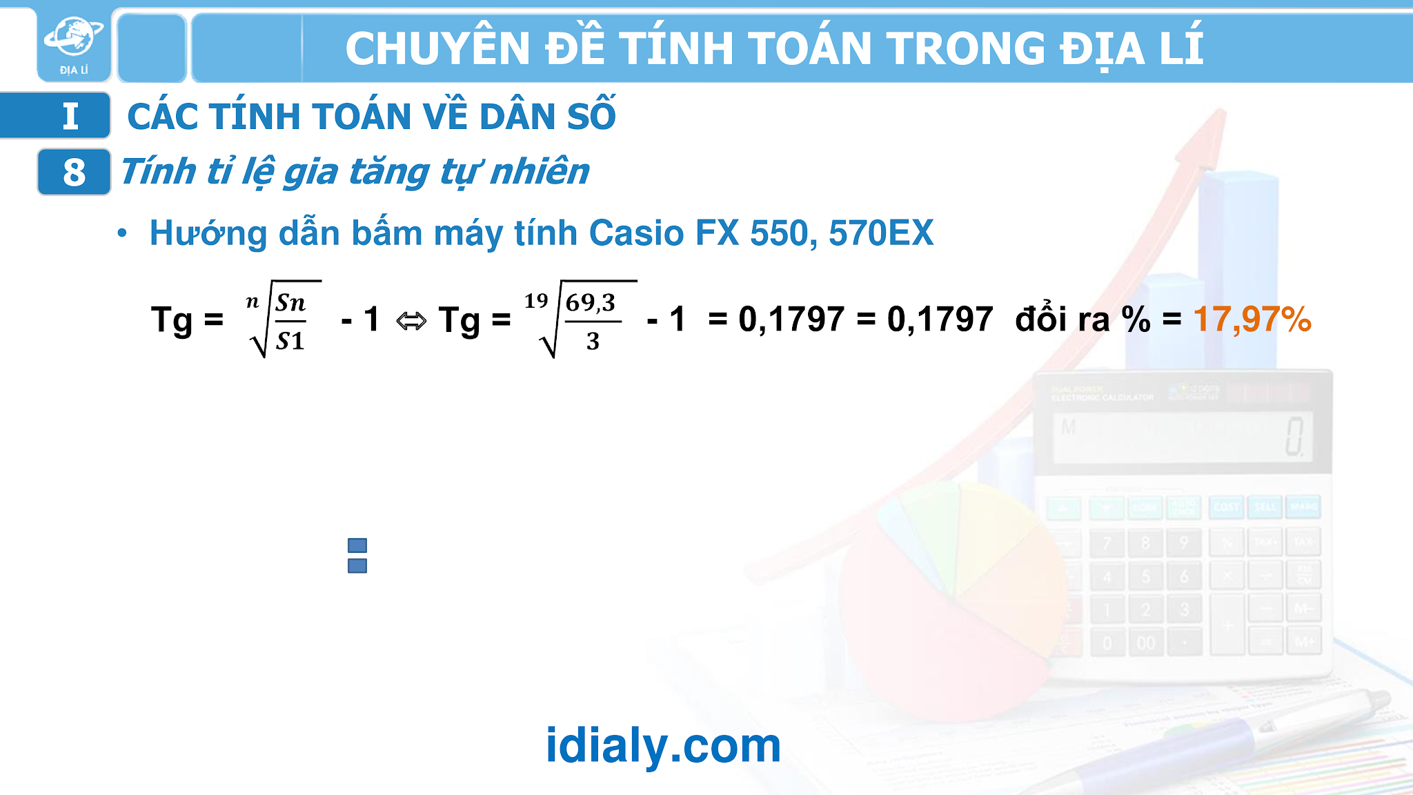 Công thức tính toán trong địa lý