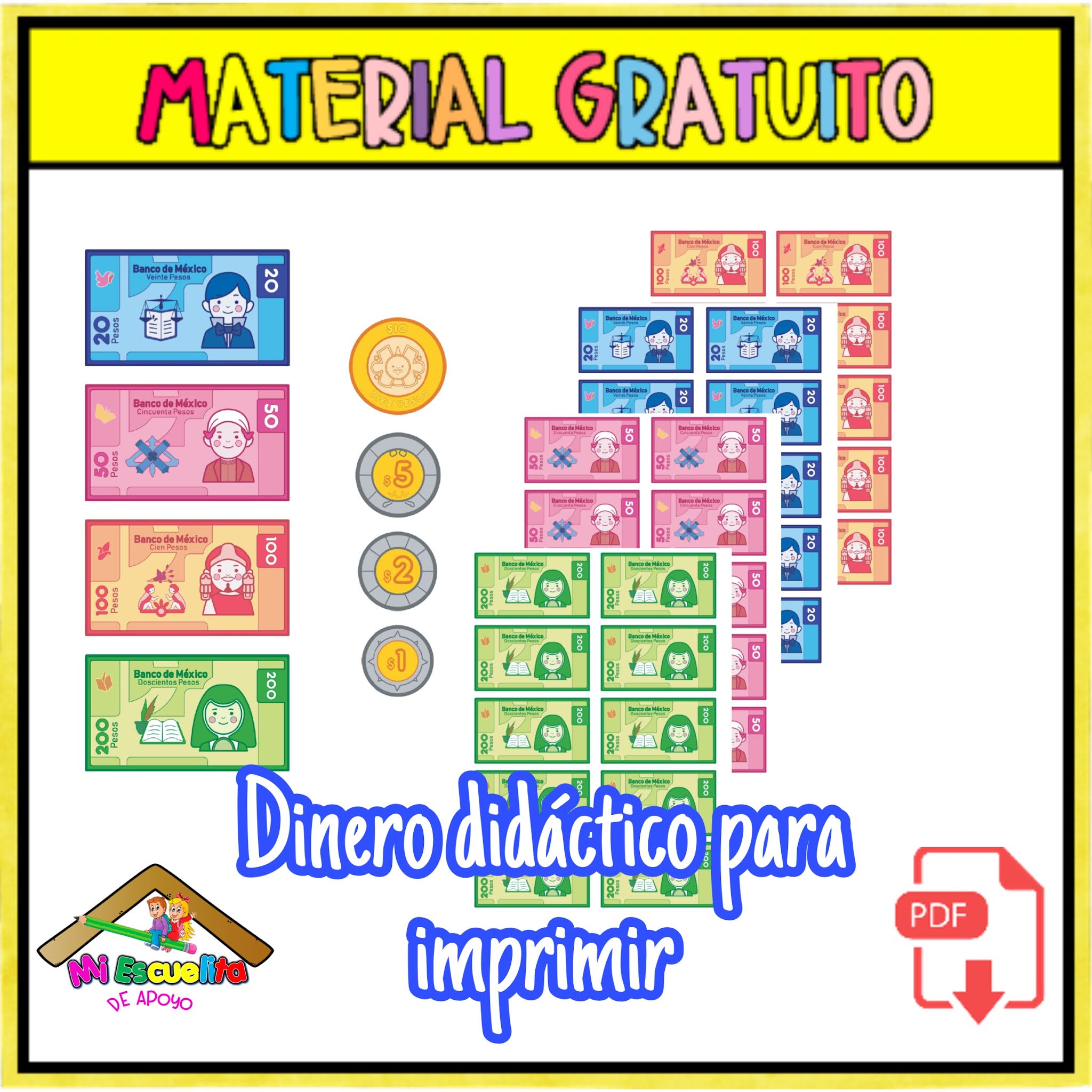 billetes y monedas para imprimir