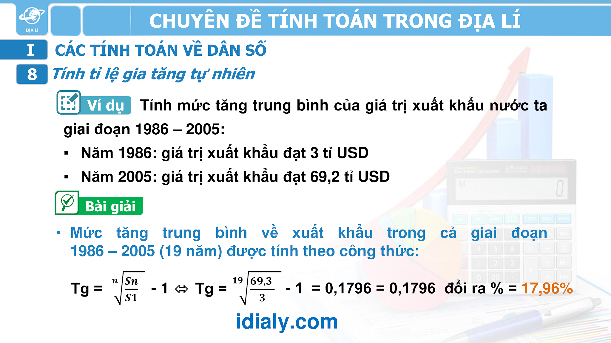 Công thức tính toán trong địa lý