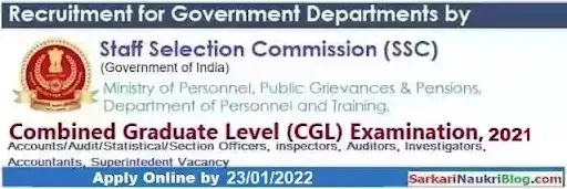 SSC CGL Recruitment Examination 2021