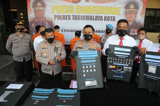 Kapolres Tasikmalaya Kota Press Conference Ungkap Kasus Narkoba Bulan Januari 2022 