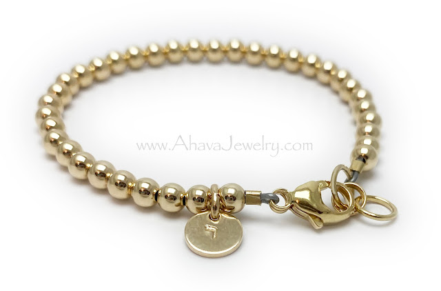Hebrew Monogram Bracelet - Gold or Sterling Silver
