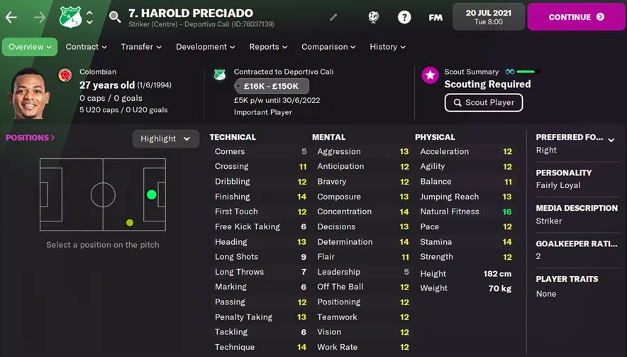 FM22 Harold Preciado