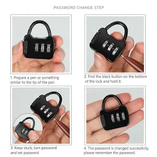 3 Digit Code Combination Password Lock Backpack Padlock Mini Luggage Case Lock