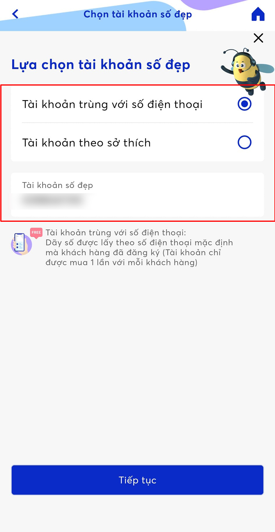 Mở số tài khoản MBbank trùng số điện thoại