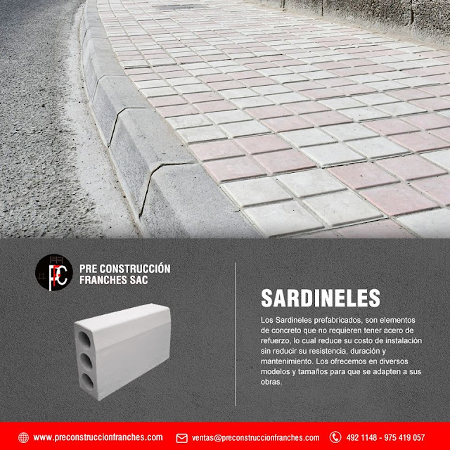 Sardineles Veredas Prefabricados de Concreto Perú