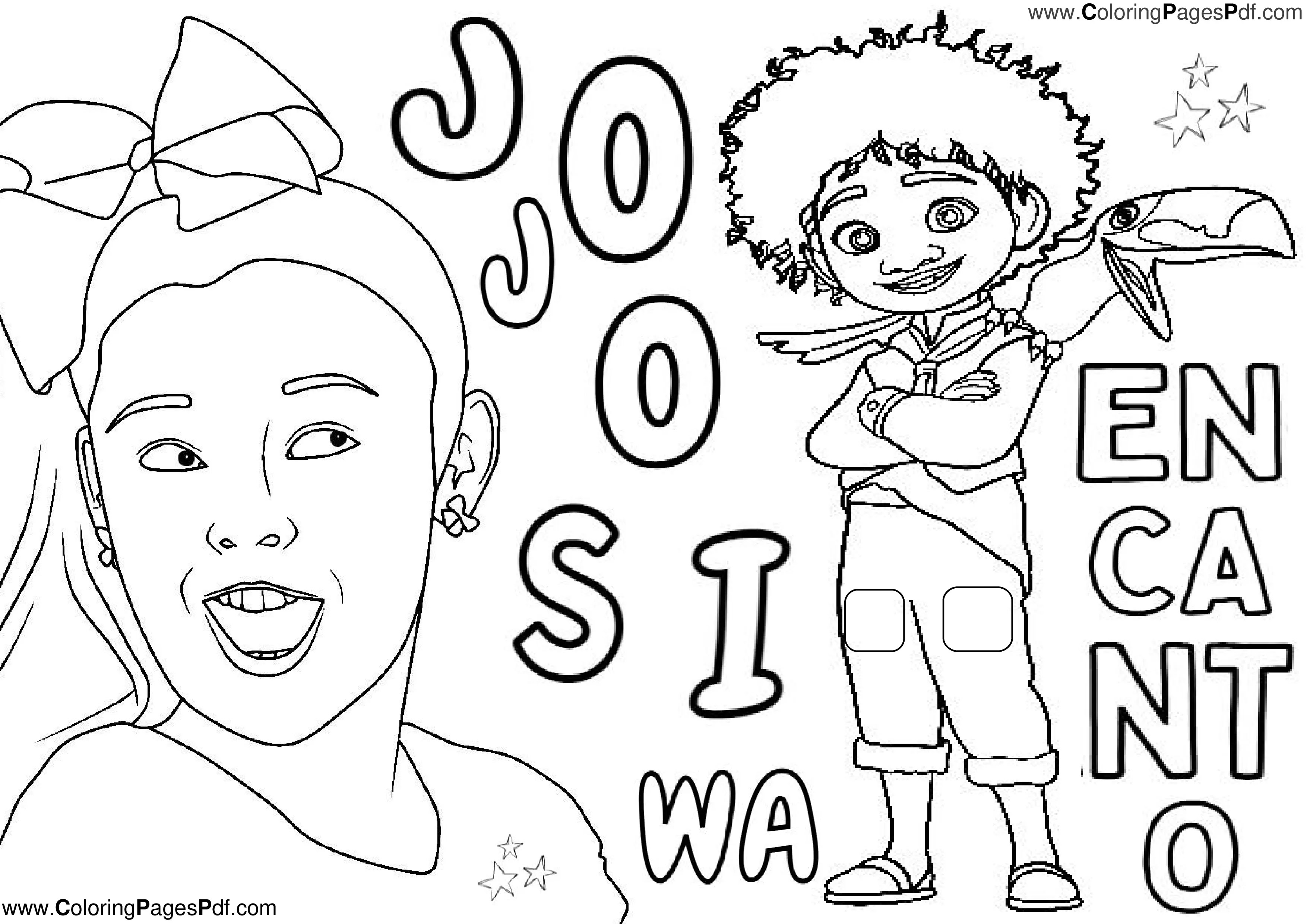 Jojo siwa & encanto coloring pages