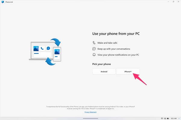 قم بتثبيت iMessage على Windows باستخدام Phone Link