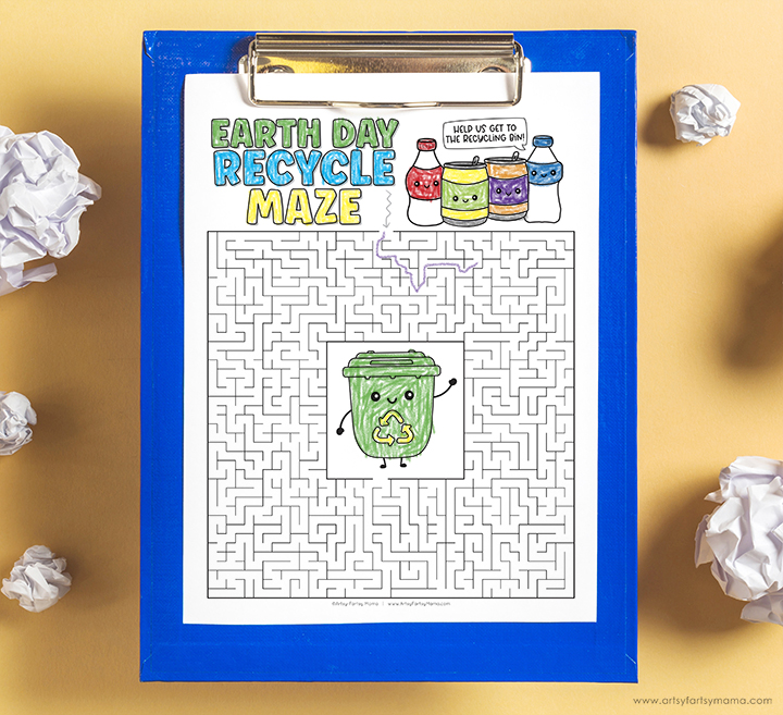 Free Printable Earth Day Recycle Maze