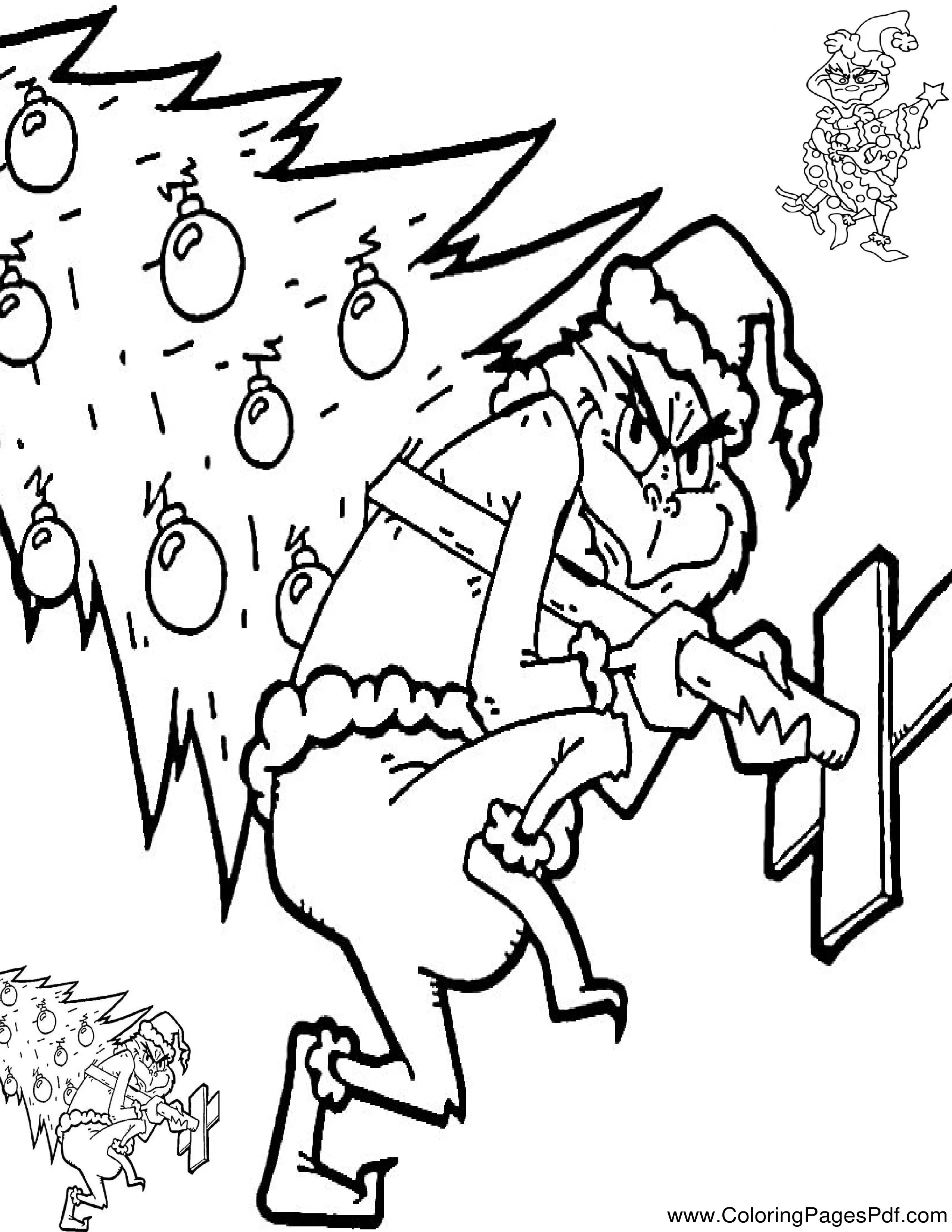 Grinch Christmas Tree Coloring Page