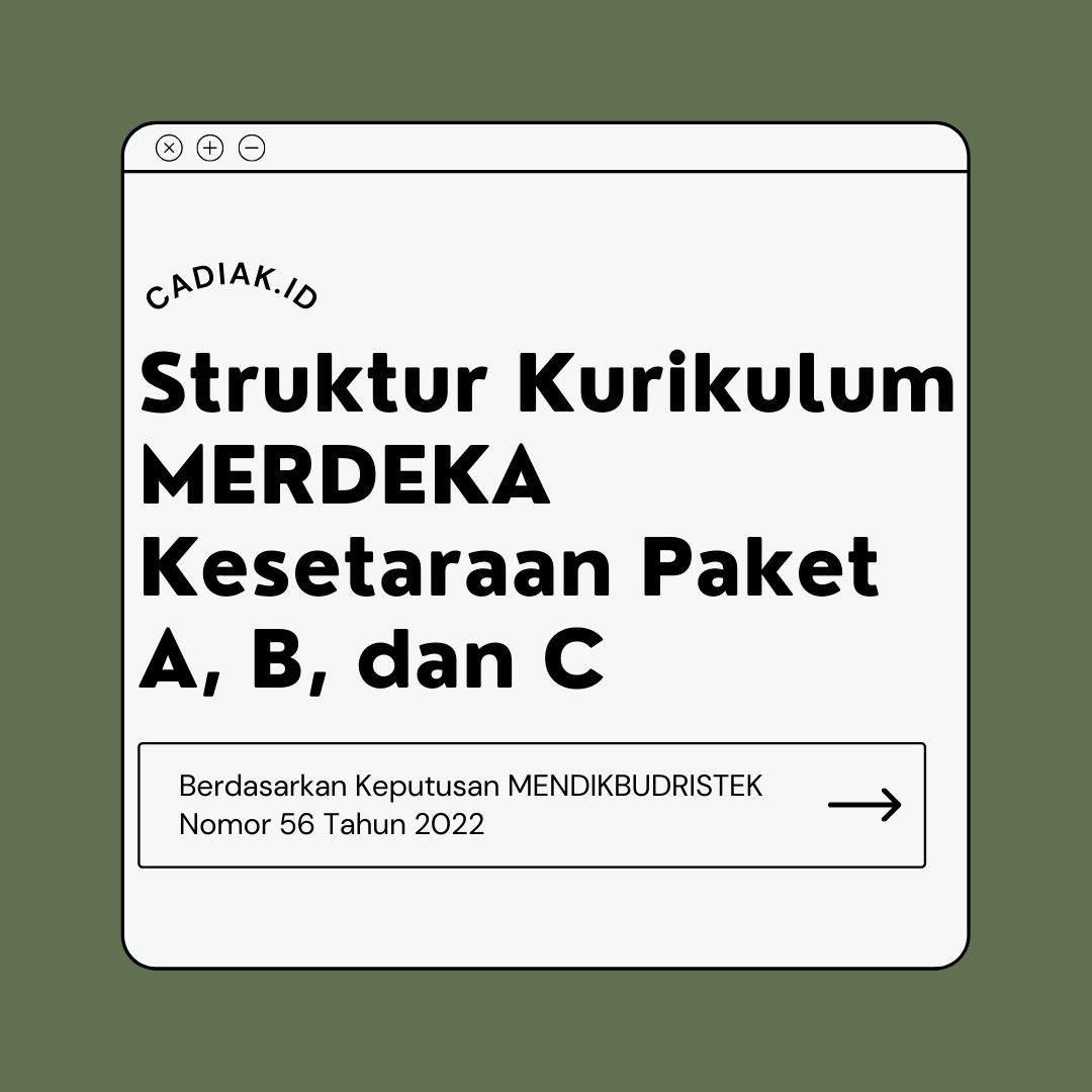 Struktur Kurikulum Kesetaraan (Program Paket A, Program Paket B, dan Program Paket C) (KURIKULUM MERDEKA)