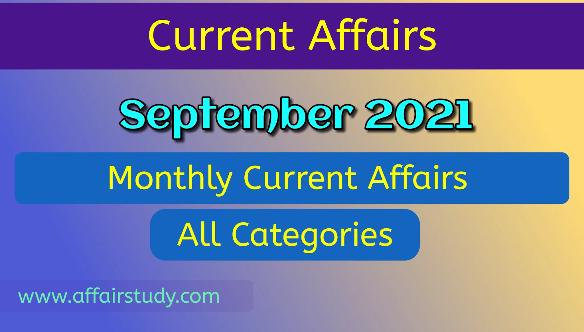 September 2021 Current Affairs