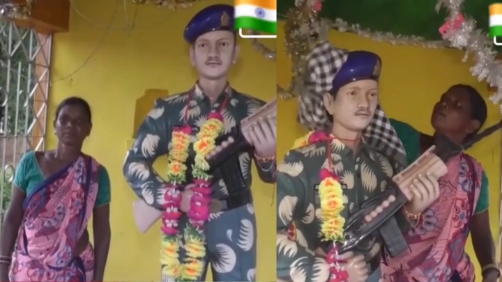 The memorial of the martyred son built by Mother, shivshahi news , Chhattisgarh
