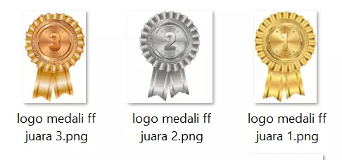 Logo Medali Juara 1, 2 dan 3 Free Fire