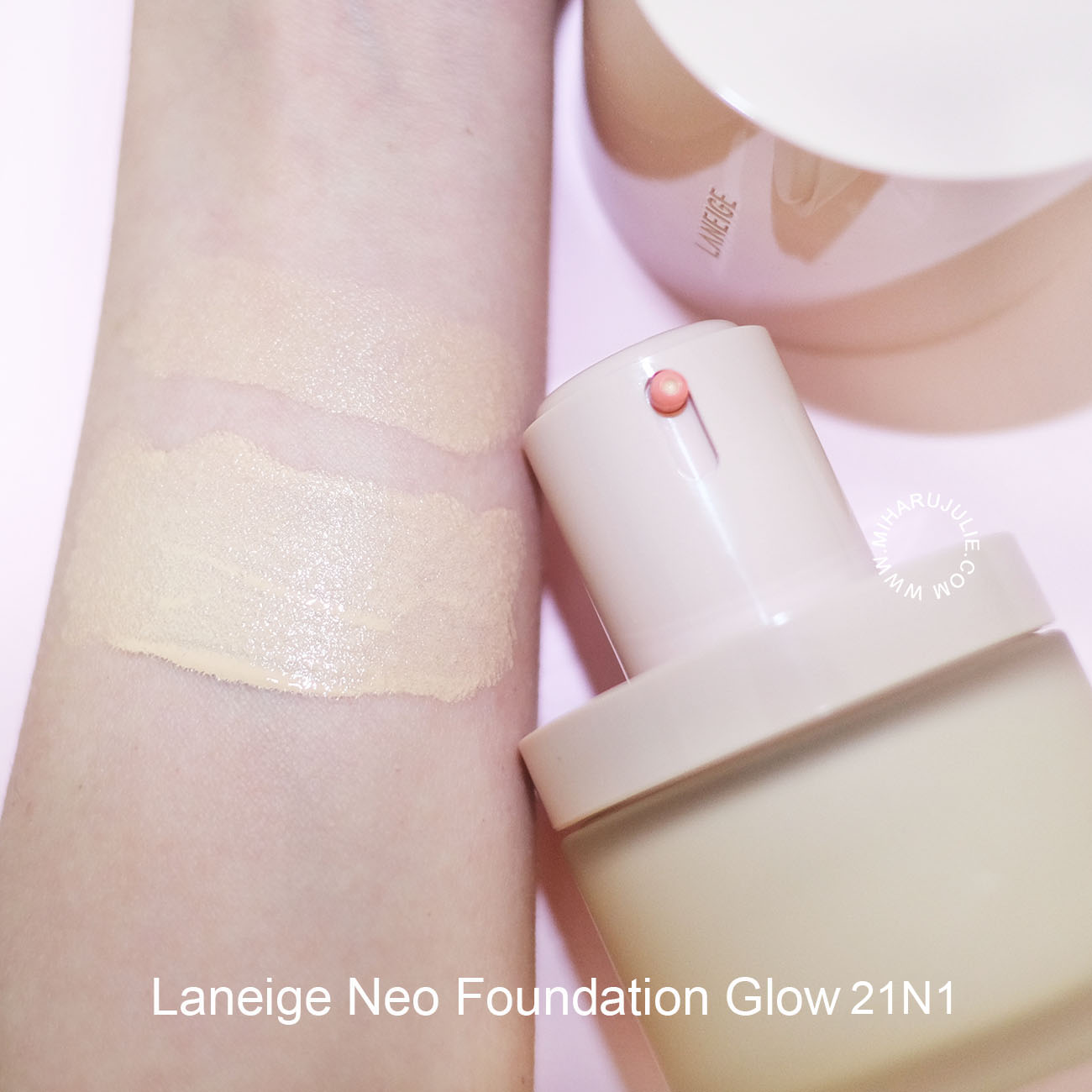 LANEIGE Neo Foundation Glow 21N1 swatch