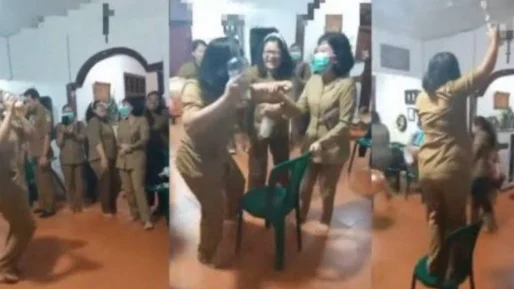 Parah! Viral Video Perempuan PNS Joget-joget Pegang Botol Miras, Temannya Tertawa-tawa, Bupati Beri Penjelasan