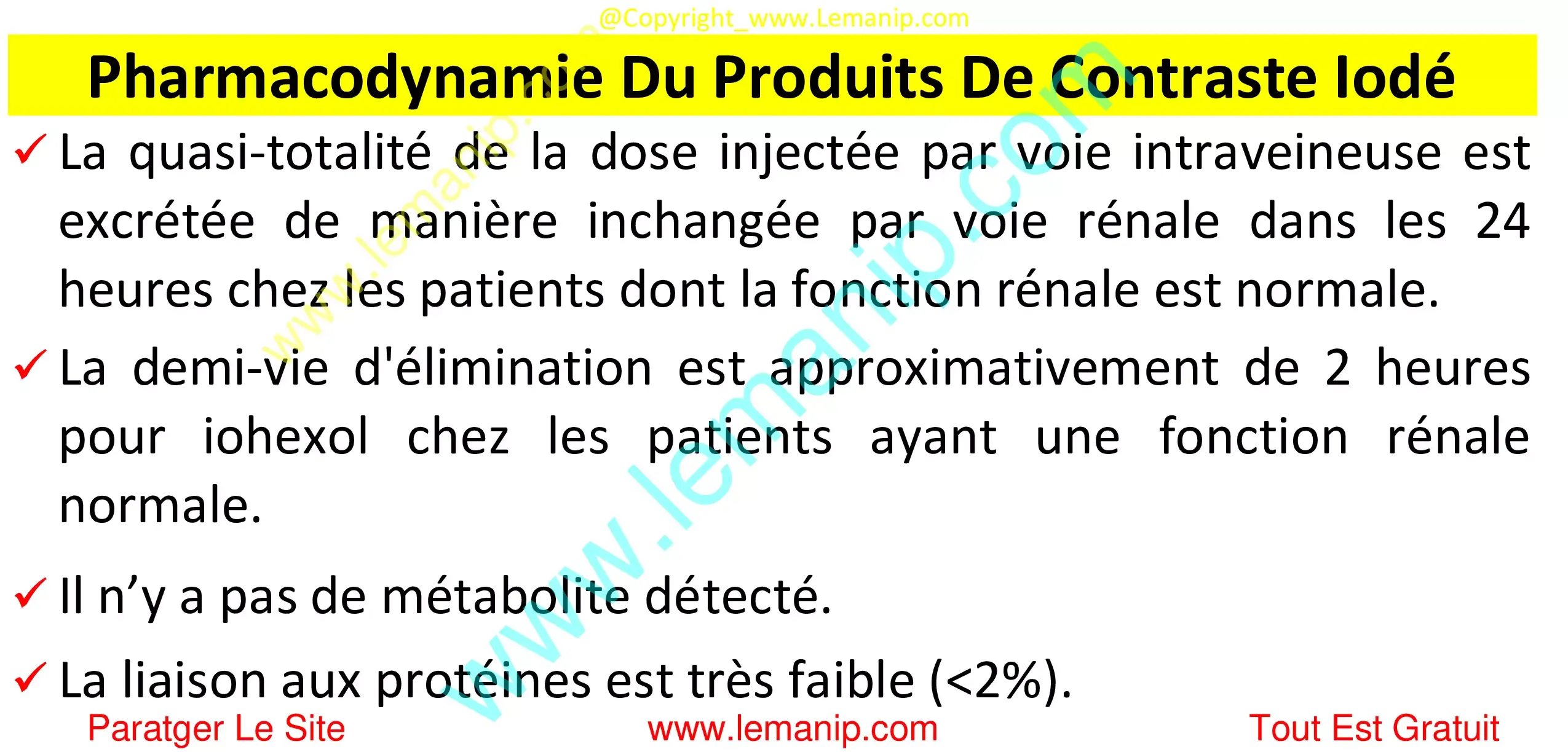 Pharmacodynamie Du Produits De Contraste Iodé