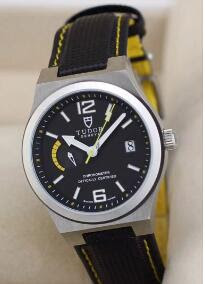 Réplique Tudor North Flag 91210N jaune bracelet en cuir Montre