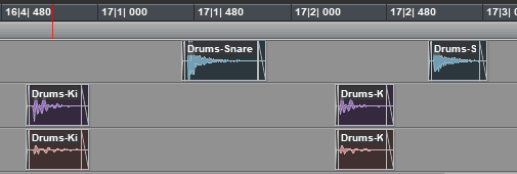Selected Clips Within Multiple Tracks in Pro Tools