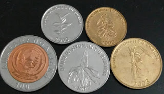 Rwanda 5 Coins (5 - 10 - 20 -50 & 100 Francs) Set @ 250