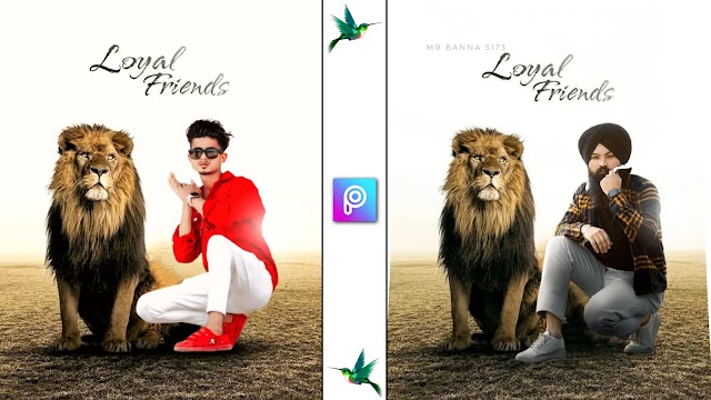 Picsart Loyal Friends Photo Editing Tutorial | Picsart Photo Editing | Lion Photo Editing Tutorial