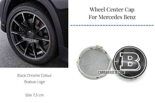 Black Chrome Brabus Logo Wheel Center Cap Size 75mm For Mercedes Benz