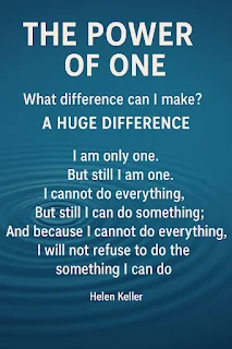 Lone individual standing strong against a vast background, symbolizing the impact one person can make through courage and action