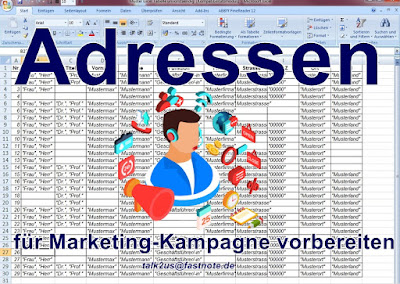 Adressen für Marketing Kampagne vorbereiten Schreibbüro