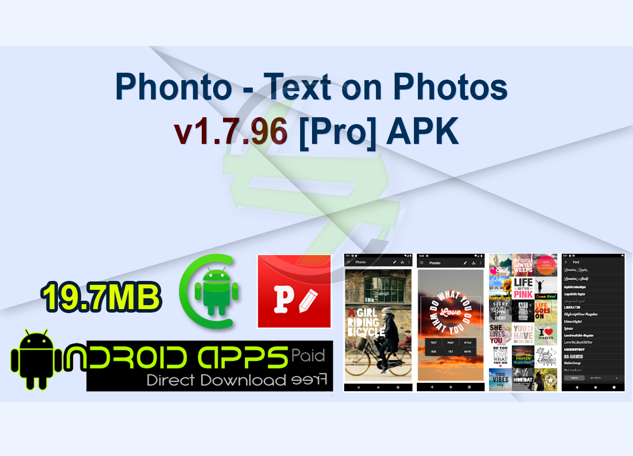 Phonto - Text on Photos v1.7.96 [Pro] APK