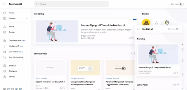 Median UI blogger template free download