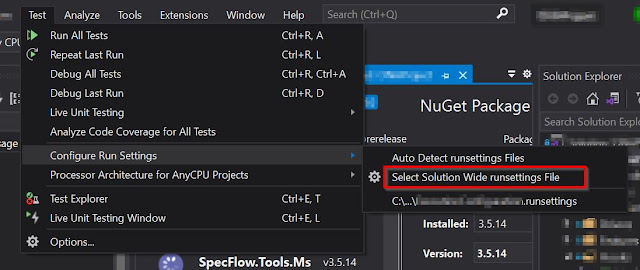 Fix "OneTimeSetUp: System.ArgumentNullException : Value cannot be null. (Parameter 'value')" when using Specflow - Selenium