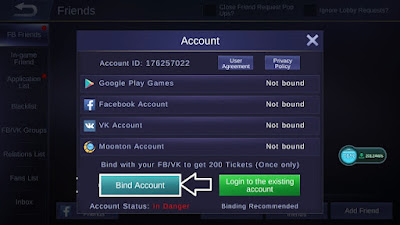 Cara Bind Akun Mobile Legend Sebelum Level 8