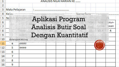 Aplikasi Program Analisis Butir Soal Dengan Kuantitatif