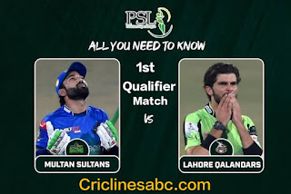 Lahore Qalandars vs Multan Sultan Qualifier 1 Match Prediction PSL 2022 - who will win today's?