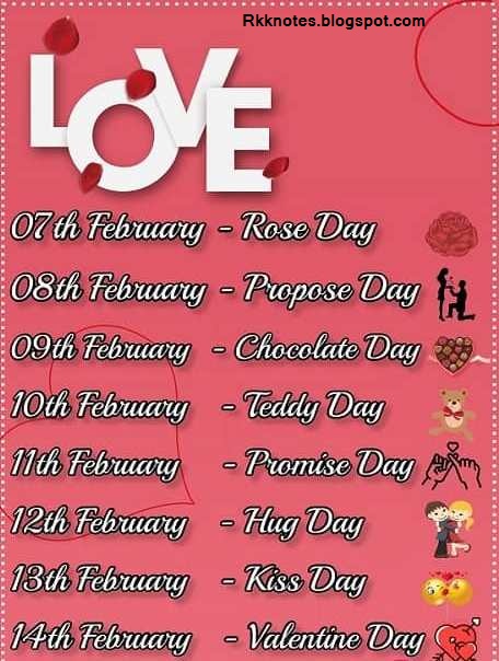Valentine Week List 2022