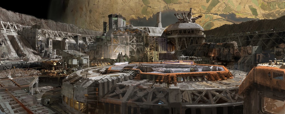 Spaceport on Phobos (concept art for Aliens - Colonial Marines game)
