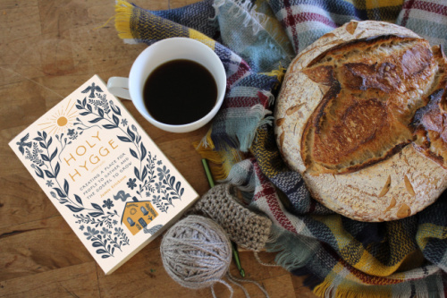 Holy Hygge with loaf of artisan bread