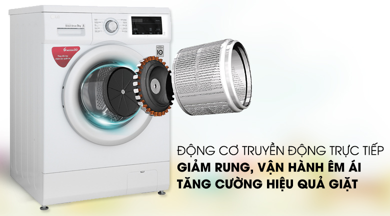 Động cơ truyền động trực tiếp - Máy giặt LG Inverter 9 kg FM1209N6W