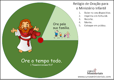 Relógio de oração para o ministério infantil