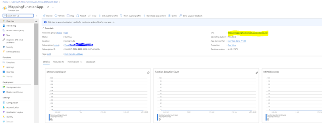 MappingFunctionApp in azure