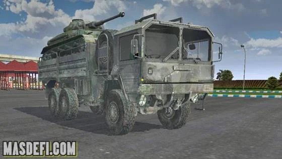 MOD Militer Truck MAN 6X6 Angkut Tank