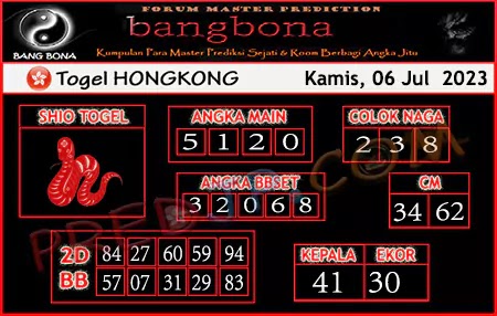 Prediksi HK Bang Bona Kamis 06 Juli 2023